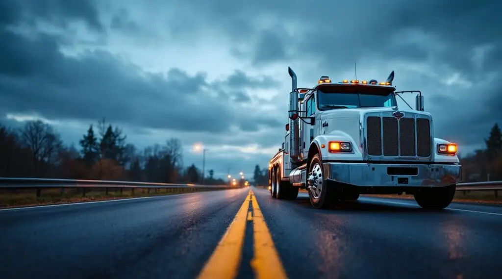 A professional flatbed truck assisting a stranded motorist in Boise.