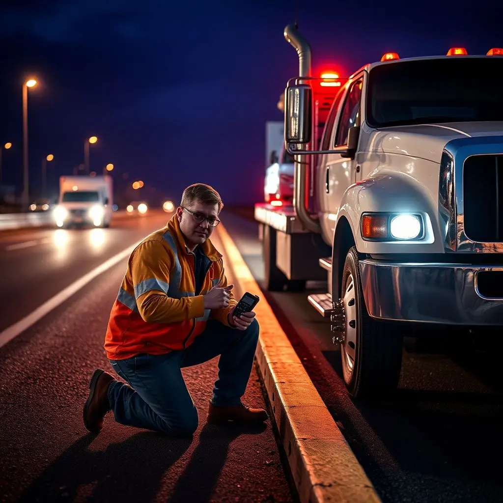 A clean, modern Brother's Towing flatbed truck providing assistance to a motorist in a Garden City residential neighborhood.